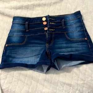 Mid rise jean shorts